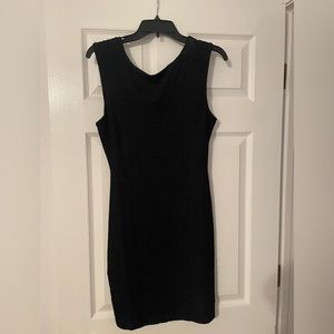 Black fitted sleeveless dress